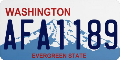 WA license plate AFA1189