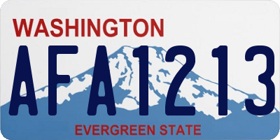 WA license plate AFA1213