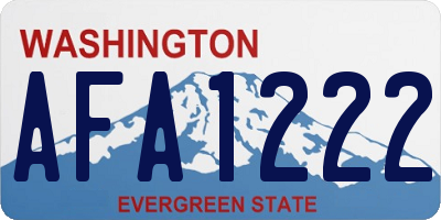 WA license plate AFA1222