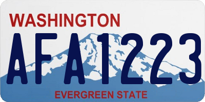 WA license plate AFA1223