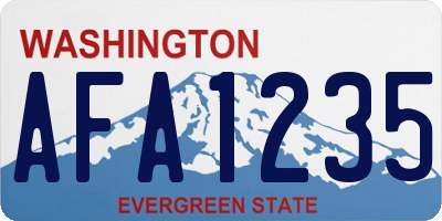 WA license plate AFA1235