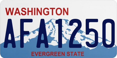 WA license plate AFA1250