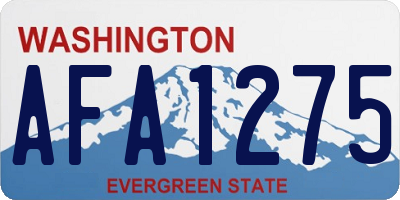 WA license plate AFA1275