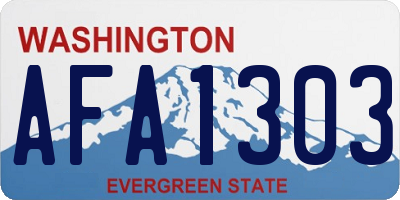 WA license plate AFA1303
