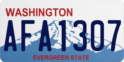 WA license plate AFA1307