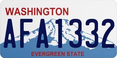 WA license plate AFA1332