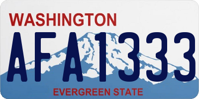 WA license plate AFA1333