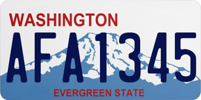 WA license plate AFA1345