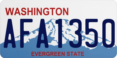 WA license plate AFA1350