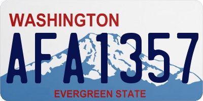 WA license plate AFA1357