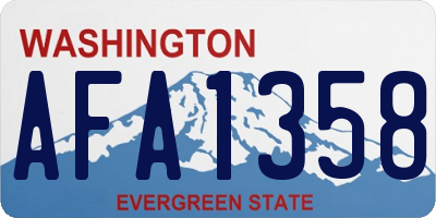 WA license plate AFA1358