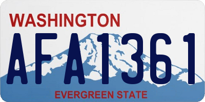 WA license plate AFA1361