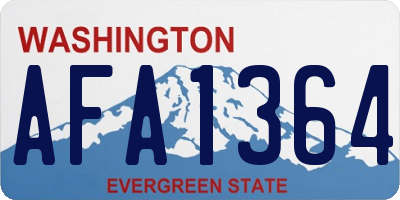 WA license plate AFA1364