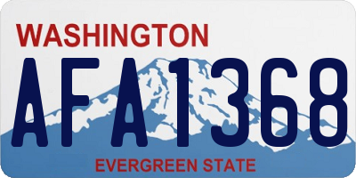 WA license plate AFA1368