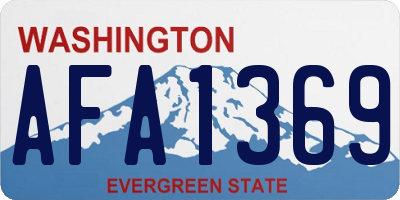WA license plate AFA1369