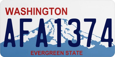 WA license plate AFA1374