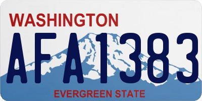 WA license plate AFA1383