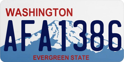 WA license plate AFA1386