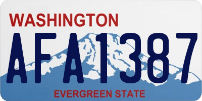 WA license plate AFA1387
