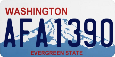 WA license plate AFA1390