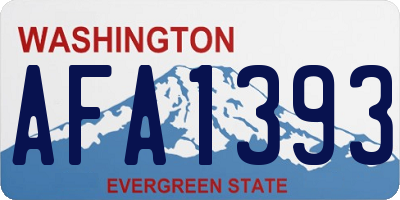 WA license plate AFA1393