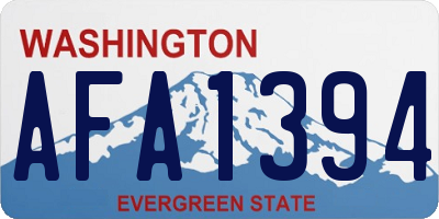 WA license plate AFA1394