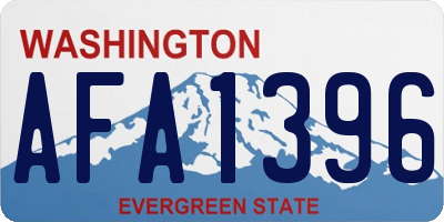 WA license plate AFA1396