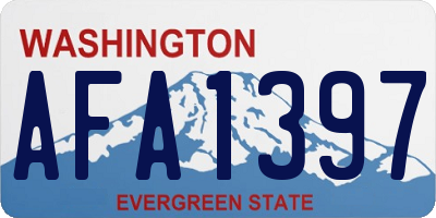 WA license plate AFA1397