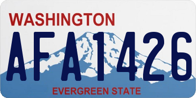 WA license plate AFA1426