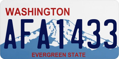 WA license plate AFA1433