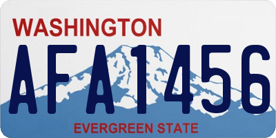 WA license plate AFA1456