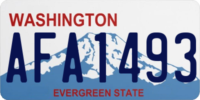 WA license plate AFA1493