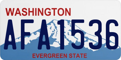 WA license plate AFA1536