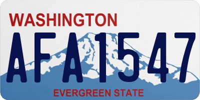 WA license plate AFA1547