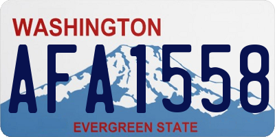 WA license plate AFA1558