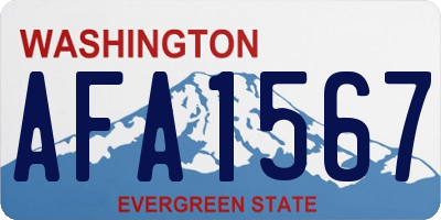 WA license plate AFA1567