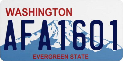 WA license plate AFA1601