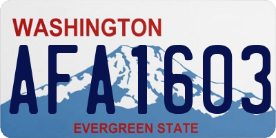 WA license plate AFA1603