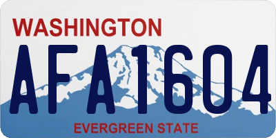 WA license plate AFA1604
