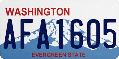 WA license plate AFA1605