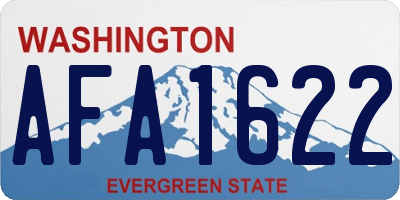 WA license plate AFA1622