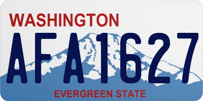 WA license plate AFA1627