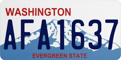 WA license plate AFA1637