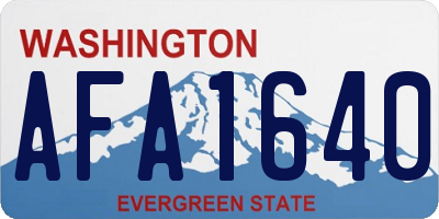 WA license plate AFA1640