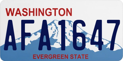 WA license plate AFA1647
