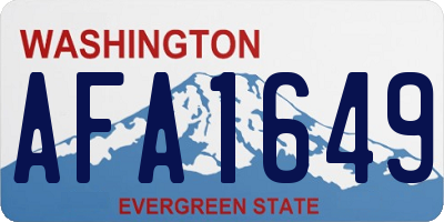 WA license plate AFA1649