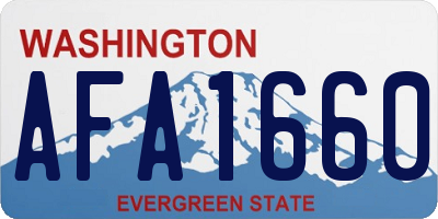 WA license plate AFA1660