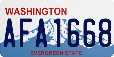 WA license plate AFA1668