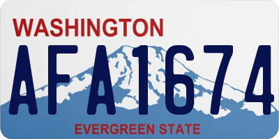 WA license plate AFA1674