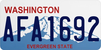 WA license plate AFA1692